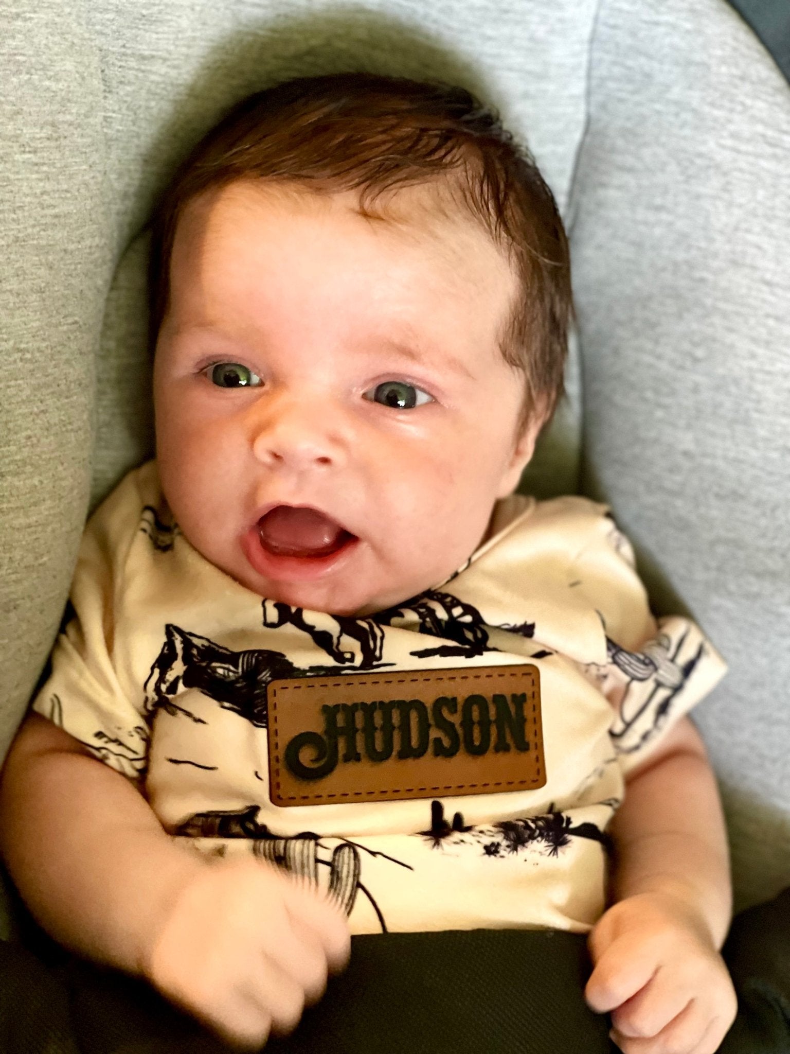 Little Rancher Baby Bundle | Personalized Western Baby Gift Set -  custom laser engraved cowhide and leather western decor by Lethal Creek Laser Works LLC