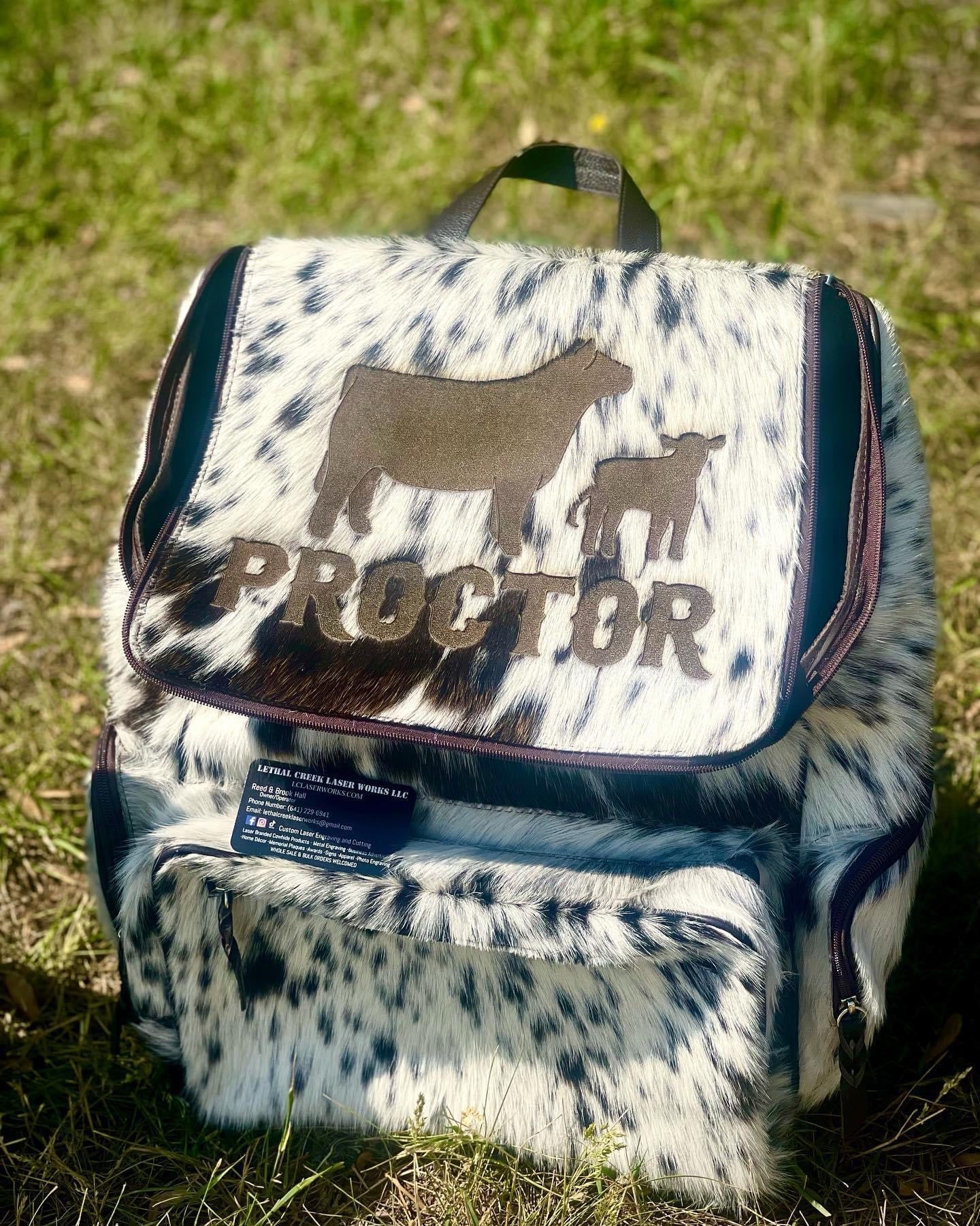 Little Rancher Baby Bundle | Personalized Western Baby Gift Set -  custom laser engraved cowhide and leather western decor by Lethal Creek Laser Works LLC