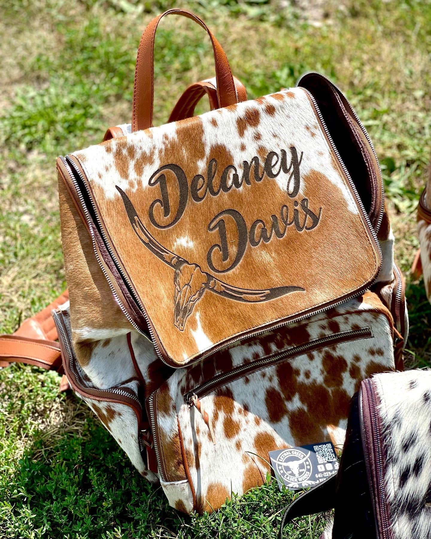 Little Rancher Baby Bundle | Personalized Western Baby Gift Set -  custom laser engraved cowhide and leather western decor by Lethal Creek Laser Works LLC