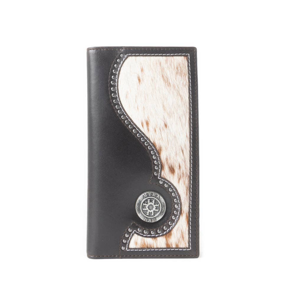 Lonehorn Hairon Leather Wallet in Charcoal Fade -  custom laser engraved cowhide and leather western decor by Lethal Creek Laser Works LLC