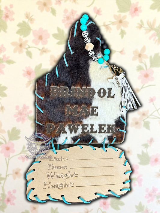 MAMA & ME BUNDLE SET -  custom laser engraved cowhide and leather western decor by Lethal Creek Laser Works LLC