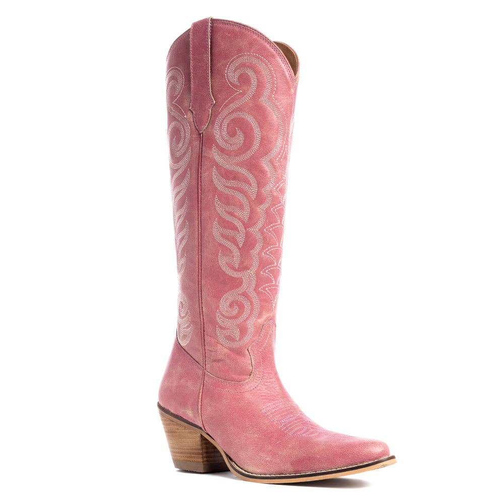 Nalejandra Leather Boots in Pink -  custom laser engraved cowhide and leather western decor by Lethal Creek Laser Works LLC