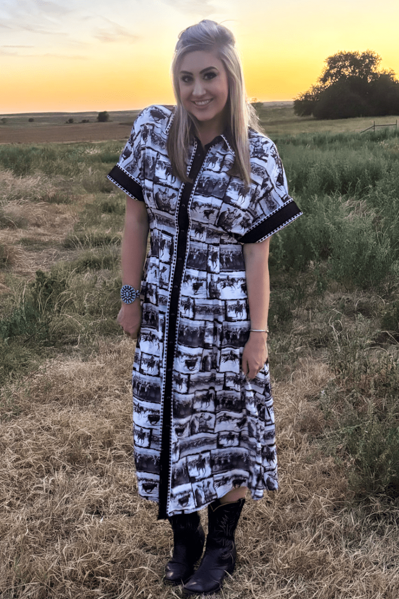 Ranch Sketch Dress -  custom laser engraved cowhide and leather western decor by Lethal Creek Laser Works LLC