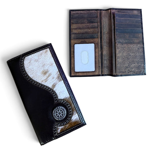 RFID Cowhide Leather Wallet | Western Wallet for Men & Women -  custom laser engraved