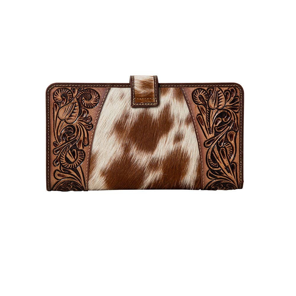 Roscoe Ridge Hand-Tooled Wallet -  custom laser engraved cowhide and leather western decor by Lethal Creek Laser Works LLC