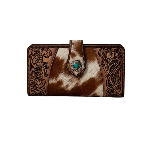 Roscoe Ridge Hand-Tooled Wallet -  custom laser engraved cowhide and leather western decor by Lethal Creek Laser Works LLC