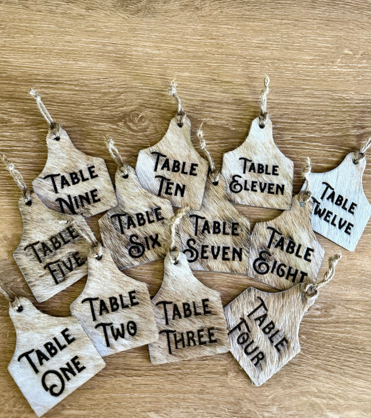 Rustic Wedding Table Numbers & Personalized Wedding Frame | Western Wedding Decor -  custom laser engraved cowhide and leather western decor by Lethal Creek Laser Works LLC