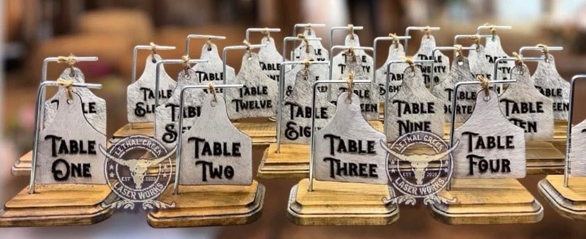 The Layne Bridal Package | Custom Western Wedding Collection -  custom laser engraved cowhide and leather western decor by Lethal Creek Laser Works LLC