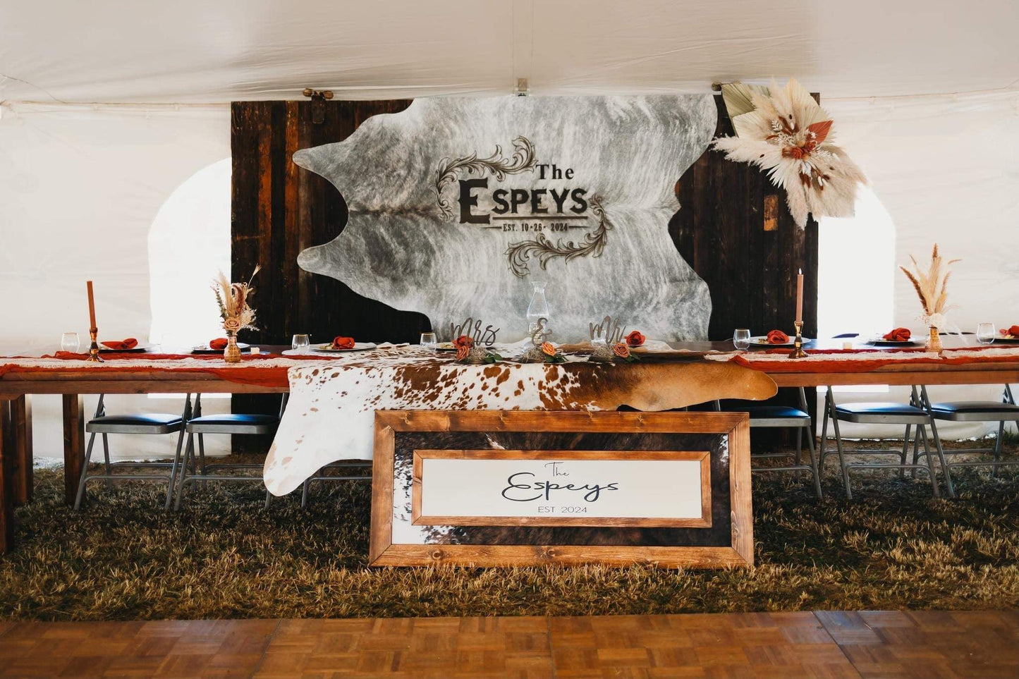 The Legacy Custom Cowhide -  custom laser engraved cowhide and leather western decor by Lethal Creek Laser Works LLC