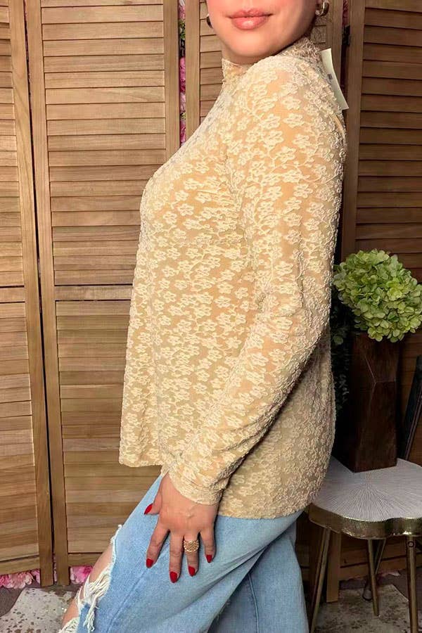 Trendy floral pattern beige women's boutique top GJQ17464 -  custom laser engraved cowhide and leather western decor by Lethal Creek Laser Works LLC