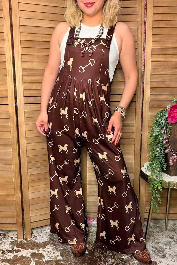 Western chic wide leg women boutique jumpsuit XCH17192 -  custom laser engraved cowhide and leather western decor by Lethal Creek Laser Works LLC