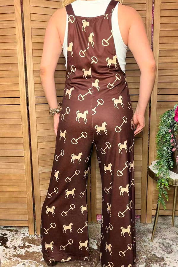 Western chic wide leg women boutique jumpsuit XCH17192 -  custom laser engraved cowhide and leather western decor by Lethal Creek Laser Works LLC
