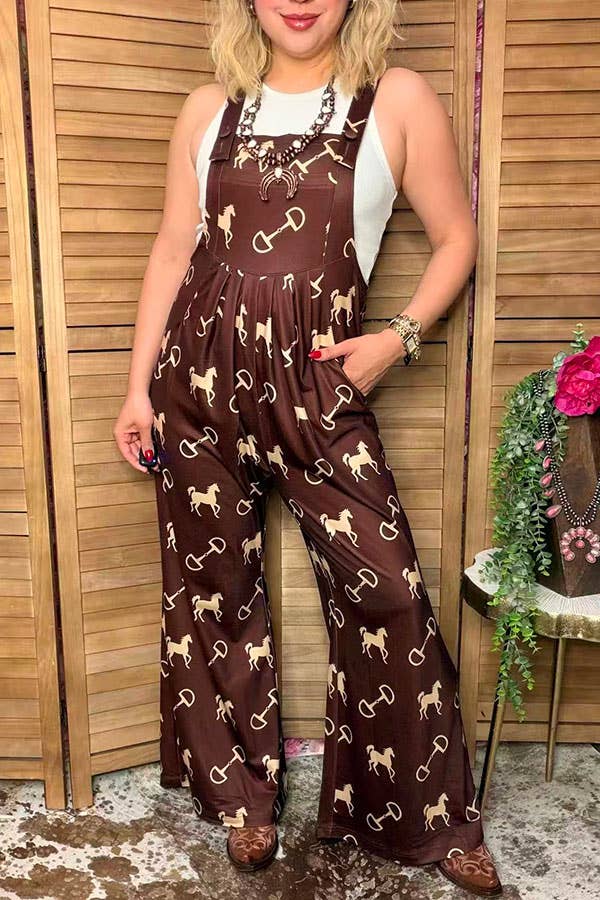 Western chic wide leg women boutique jumpsuit XCH17192 -  custom laser engraved cowhide and leather western decor by Lethal Creek Laser Works LLC
