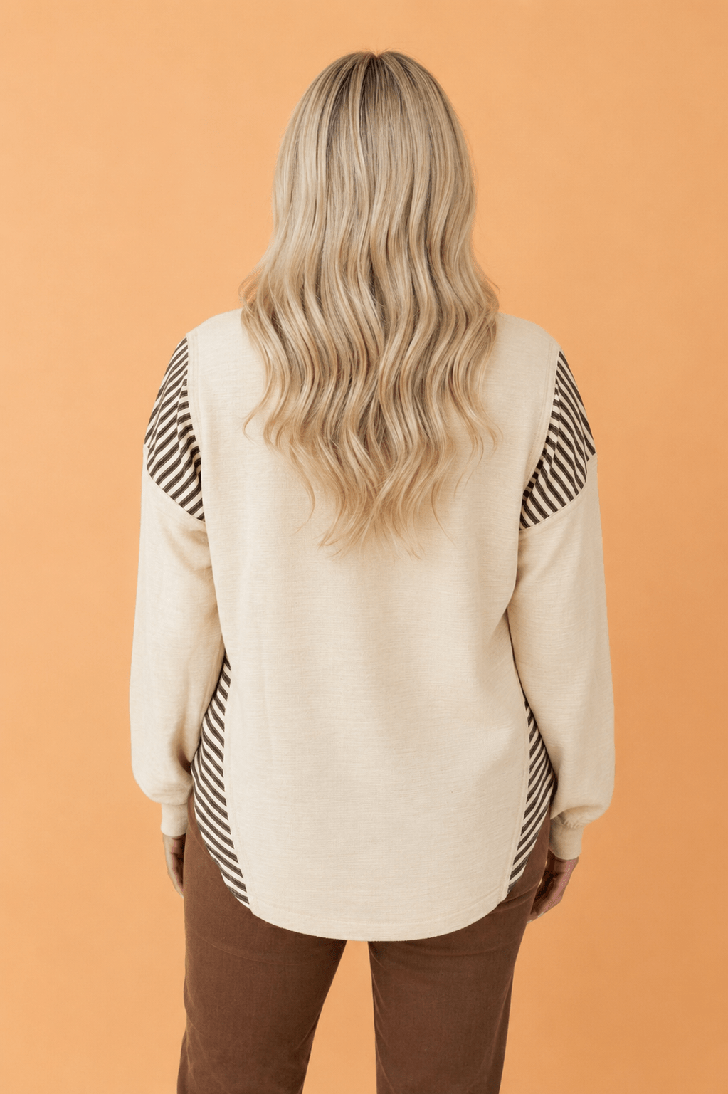Western Cowgirl Stripe Long Sleeve Graphic Top -  custom laser engraved cowhide and leather western decor by Lethal Creek Laser Works LLC